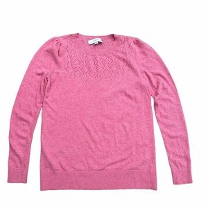 LOFT Pink Crew Neck Sweater Size Medium